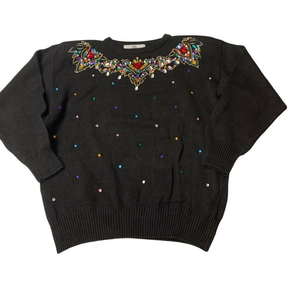 Vintage Multicolored Jewel Patterned Sweater